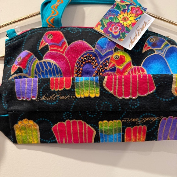 Laurel Burch Painted and Beaded Parrot Purse Bag Crossbody - Picture 3 of 5